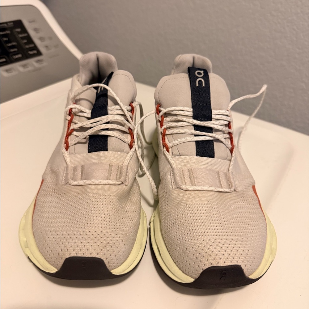 On Running Athletic Shoes in Cream and Black